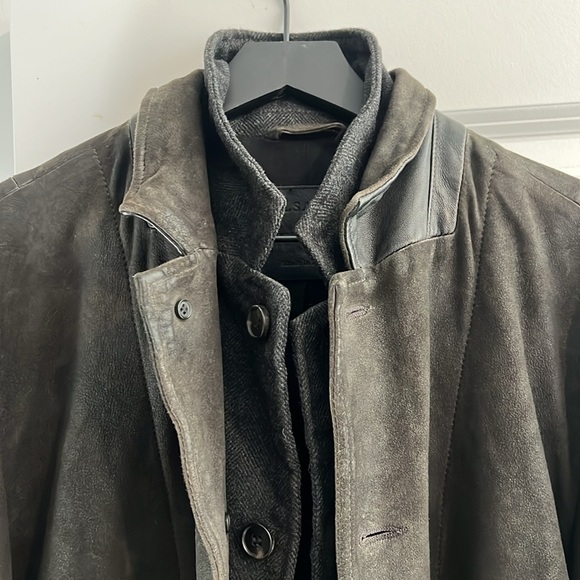 All Saints Suede/Leather/Tweed Jacket/Blazer look-XL - Picture 8 of 15